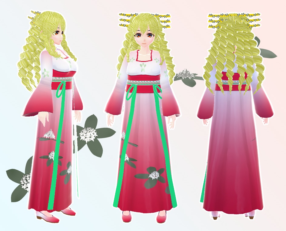 VRoid りなのワンピース 沈丁花