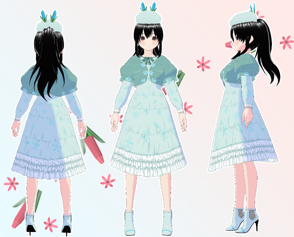 VRoid りまの春コーデ ヒヤシンス