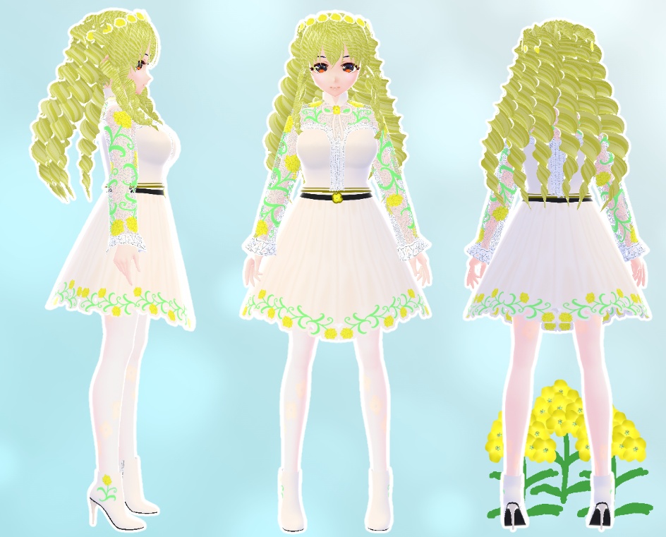 VRoid りなのツーピース 菜の花