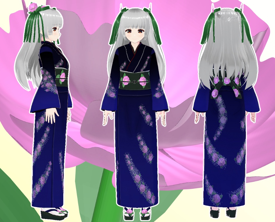 VRoid りかの訪問着 シャクヤク