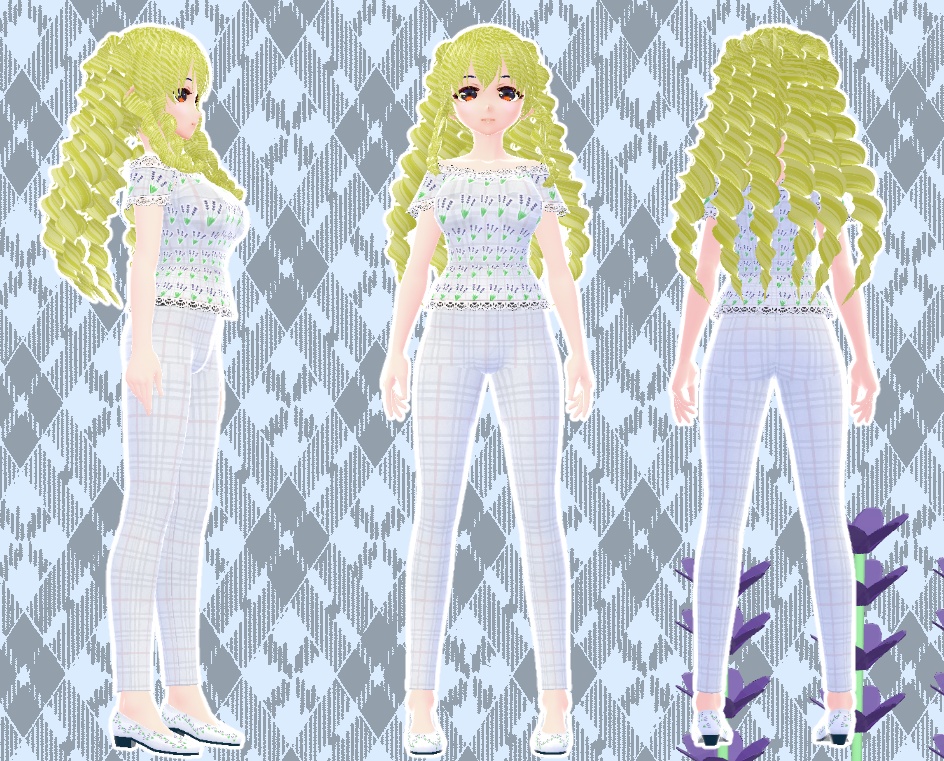 VRoid りなのパンツコーデ ラベンダー