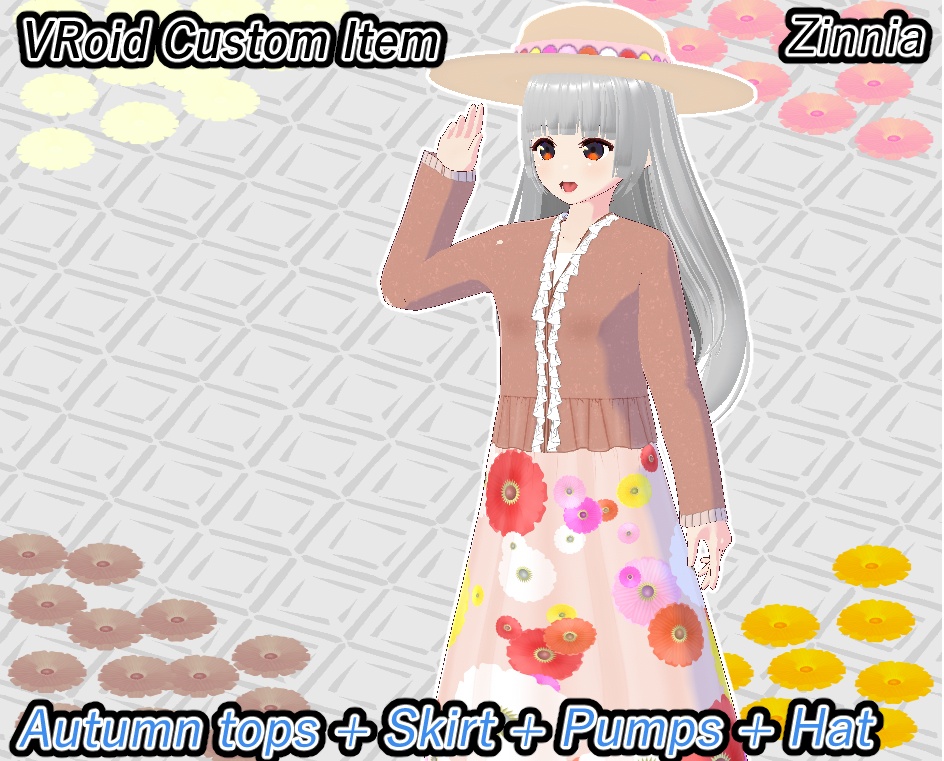 VRoid　りかの秋コーデ　百日草