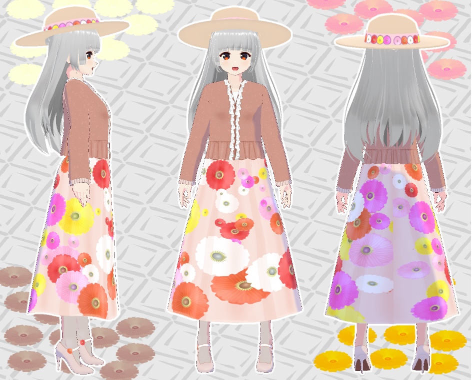 VRoid りかの秋コーデ 百日草