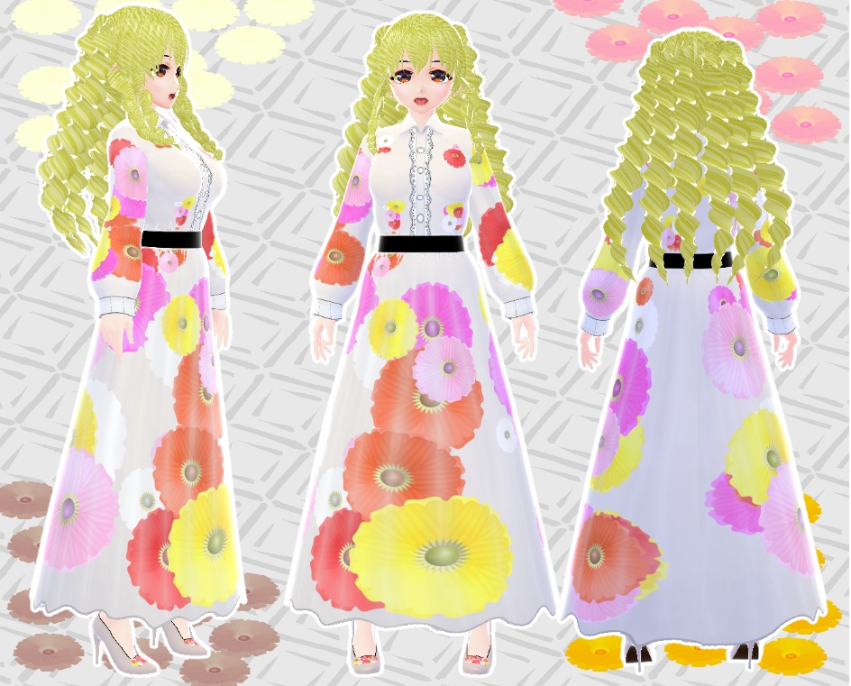 VRoid りなの秋コーデ 百日草