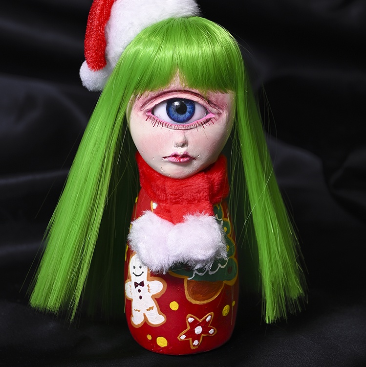 単眼こけし（クリスマス・ソリ付）