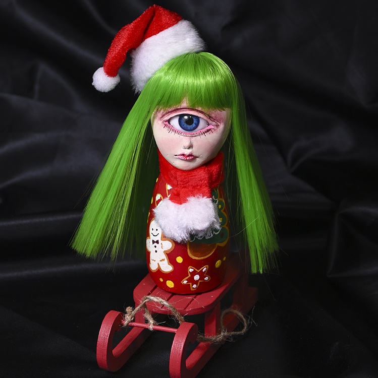 単眼こけし（クリスマス・ソリ付）