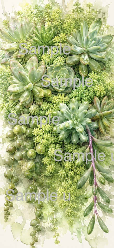 Little Amrita Garden 02　mobile wallpaper スマホ壁紙　多肉植物