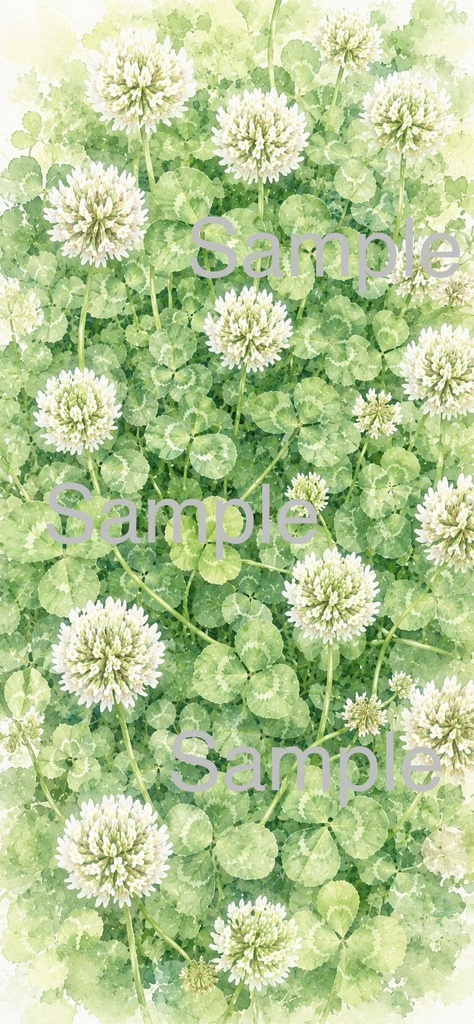 Little Amrita Garden 04 四葉のクローバー　mobile wallpaper スマホ壁紙