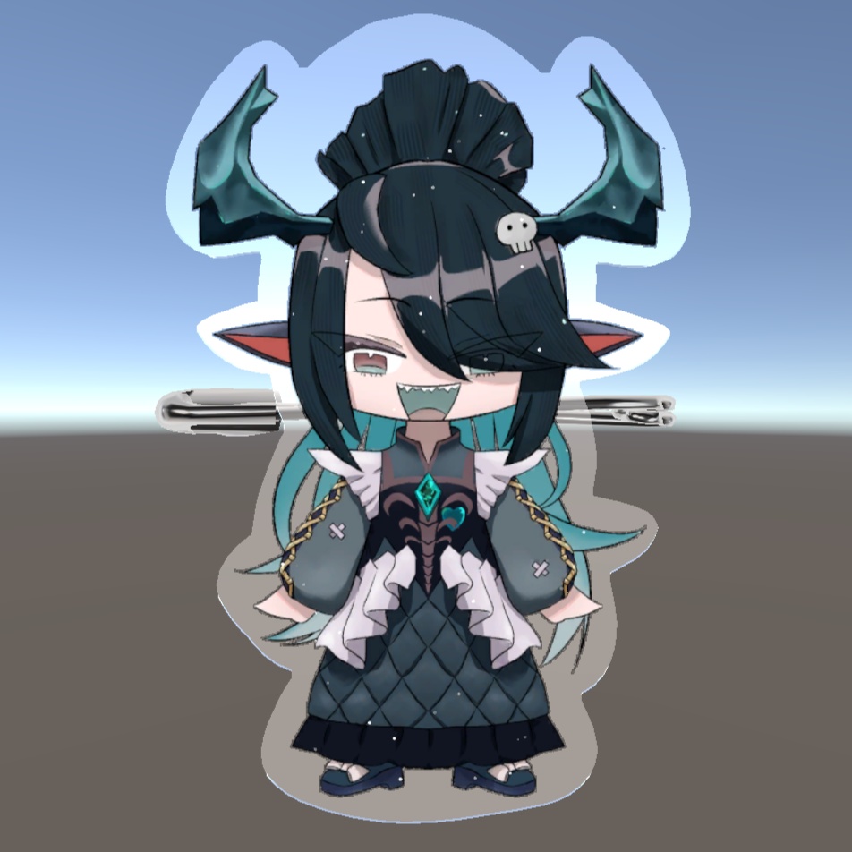 【無料配布/VRChat用】バジリスクちゃん1周年カウントダウン集会ノベルティ✨バジリスクちゃんバッジ✨