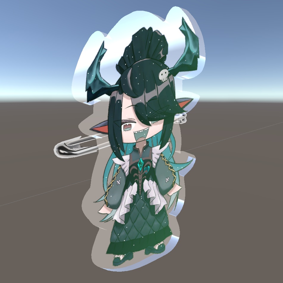 【無料配布/VRChat用】バジリスクちゃん1周年カウントダウン集会ノベルティ✨バジリスクちゃんバッジ✨