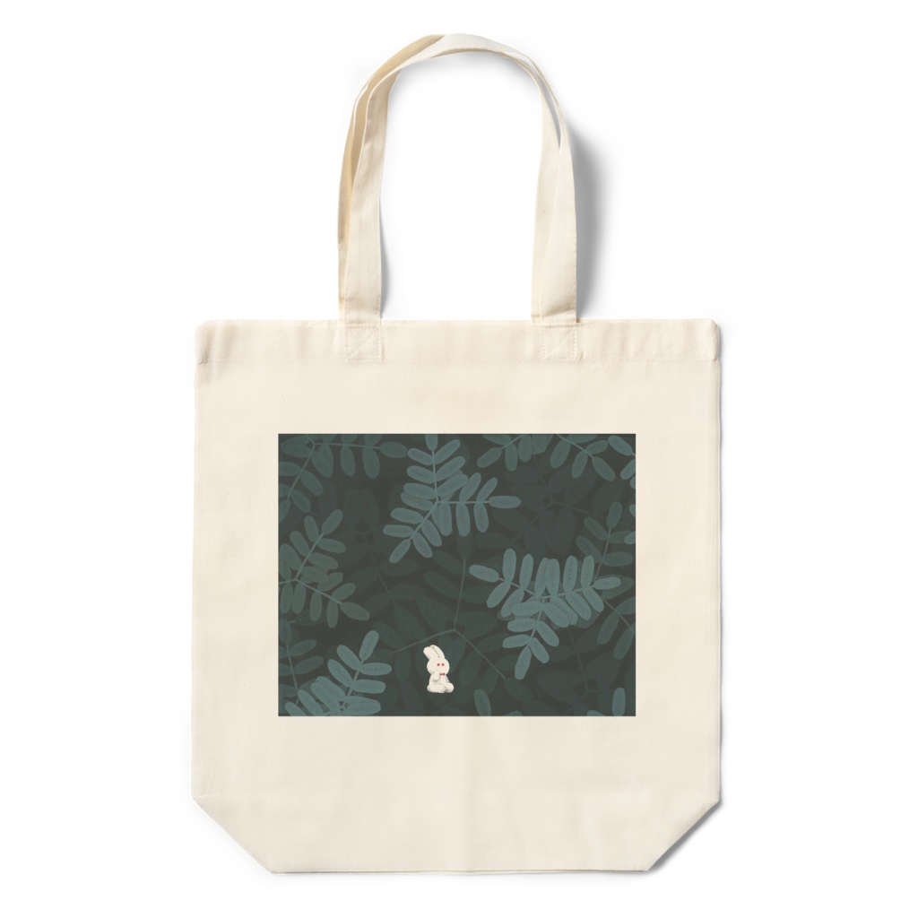 うさぎと植物 エコバッグ