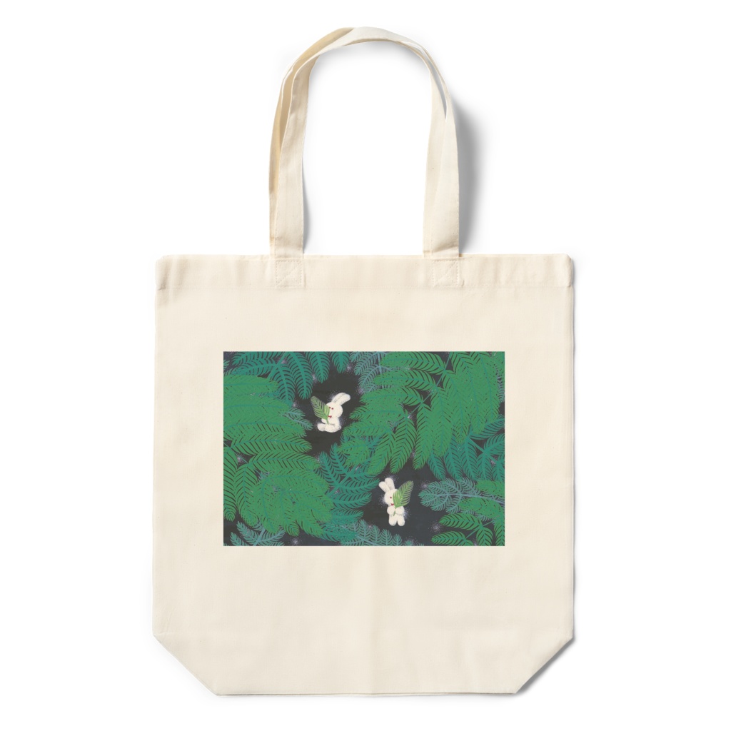 うさぎと植物 エコバッグ