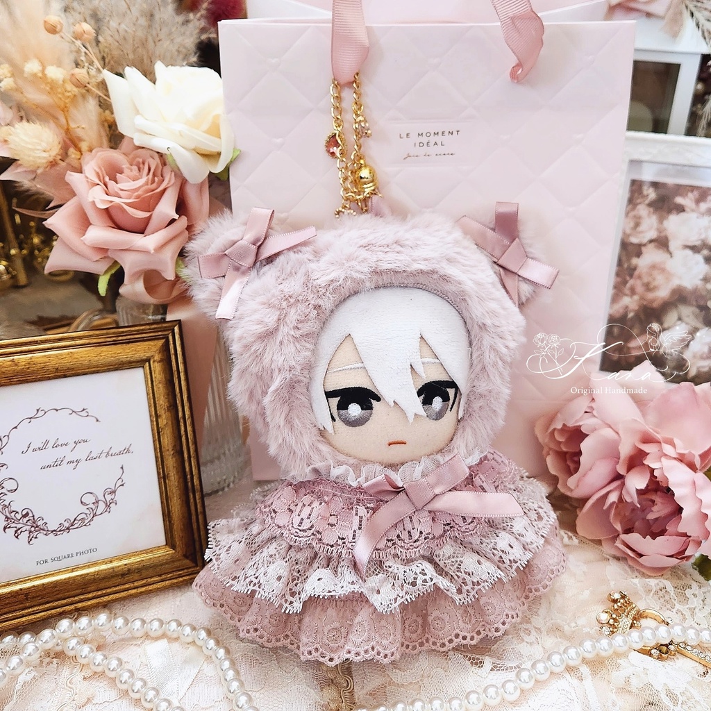 桜舞うアンティークワンピース+ヘッドドレス マスコット ちびちび ぬい