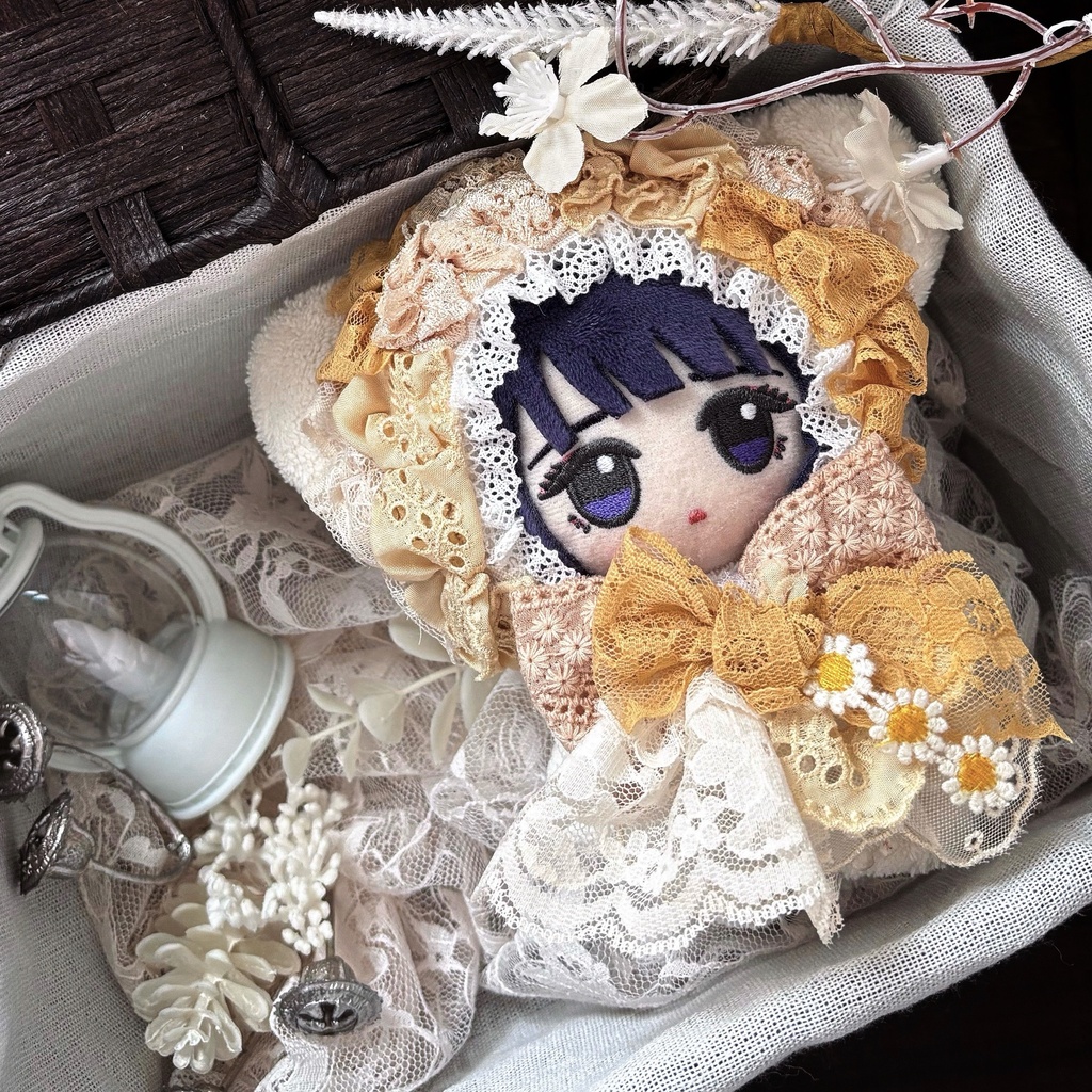 山吹の花詠み、レースぬい服|ちびぐるみ|着ぐるみ