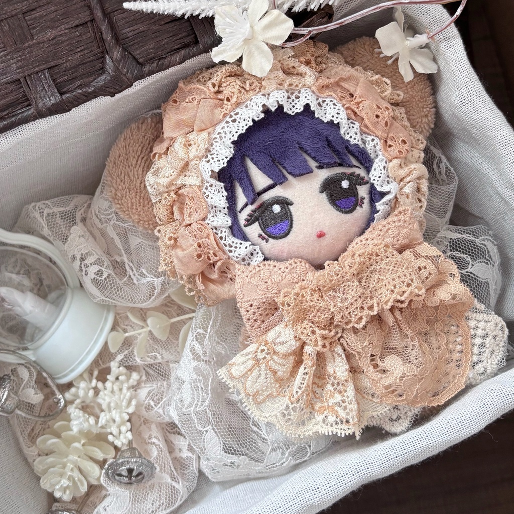 茶胡桃の休息、レースぬい服|ちびぐるみ|着ぐるみ