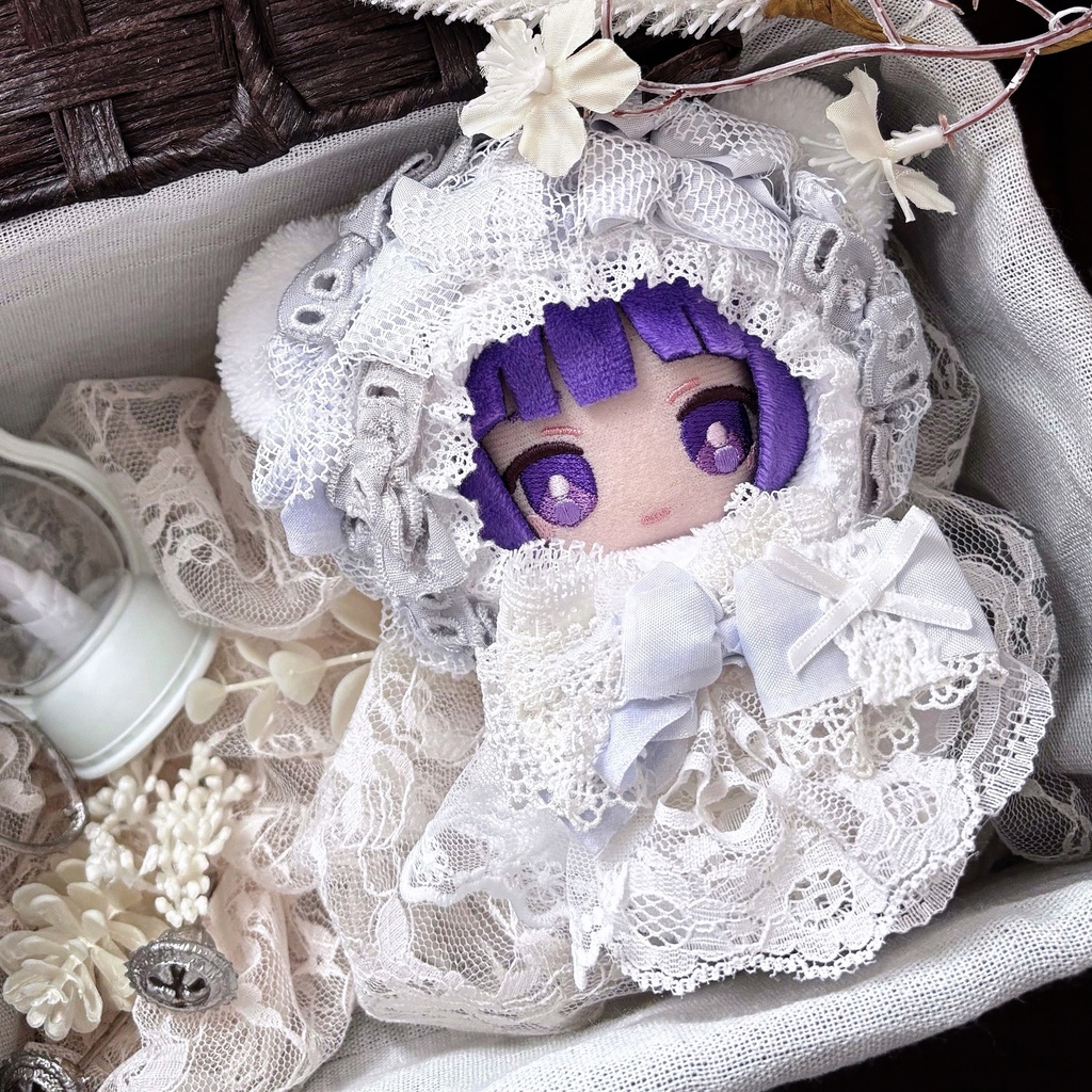 藤色の枝垂れ、レースぬい服|ちびぐるみ|着ぐるみ|マスコット
