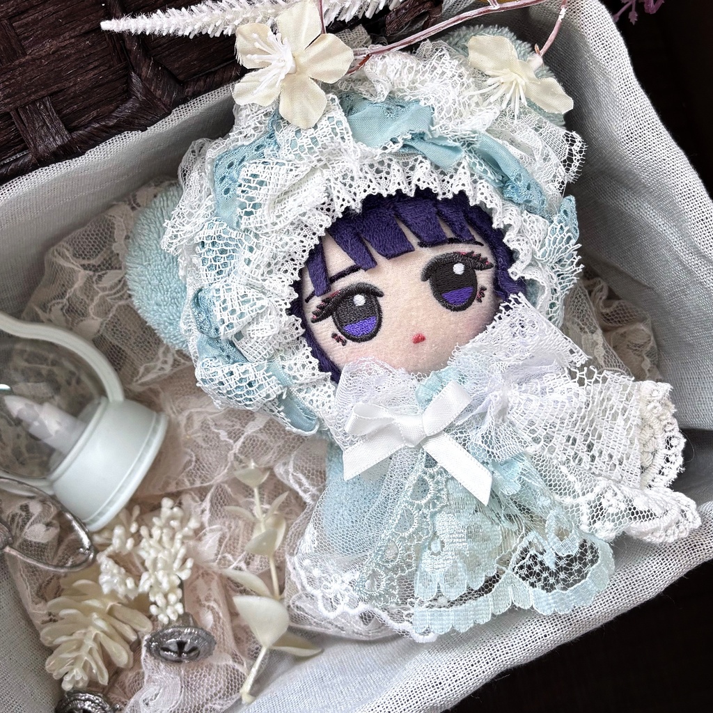 水浅葱の調べ、レースぬい服|ちびぐるみ|着ぐるみ|マスコット