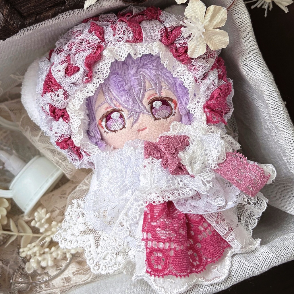 葡萄の紫月、レースぬい服|ちびぐるみ|着ぐるみ|マスコット|いつぬい