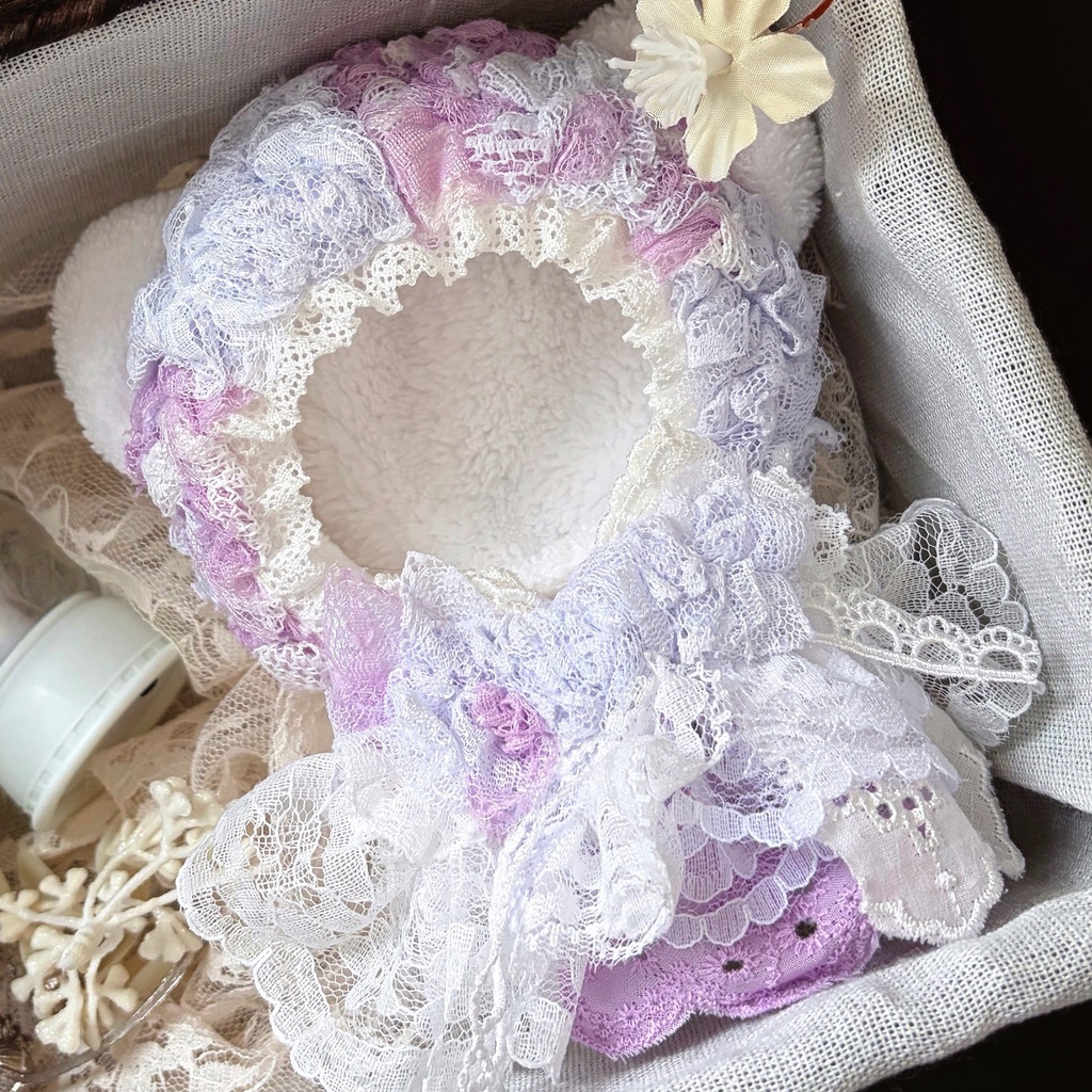 紫雫の凛音、レースぬい服｜ちびぐるみ｜着ぐるみ｜マスコット｜いつぬい