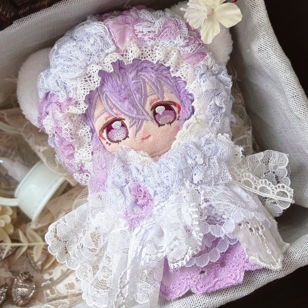 紫雫の凛音、レースぬい服|ちびぐるみ|着ぐるみ|マスコット|いつぬい