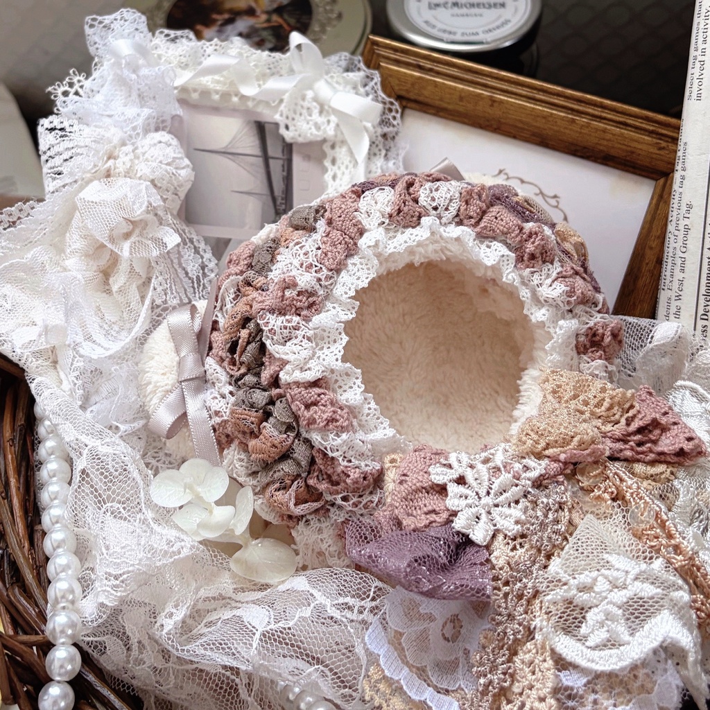 ショコラ・ロシェの花綴り、レースぬい服|ちびぐるみ|着ぐるみ|マスコット|いつぬい