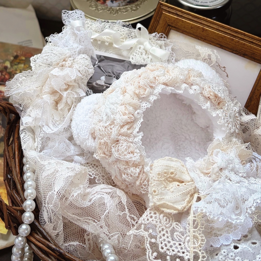 白詰草の風揺、ゆらゆらレースぬい服|ちびぐるみ|着ぐるみ|マスコット|いつぬい