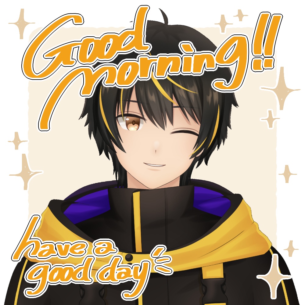 【フリー素材】おはようVtuber用手描き素材【#MATERIAL_ch87】