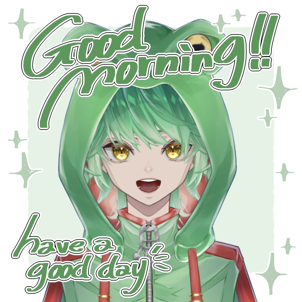 【フリー素材】おはようVtuber用手描き素材【#MATERIAL_ch87】