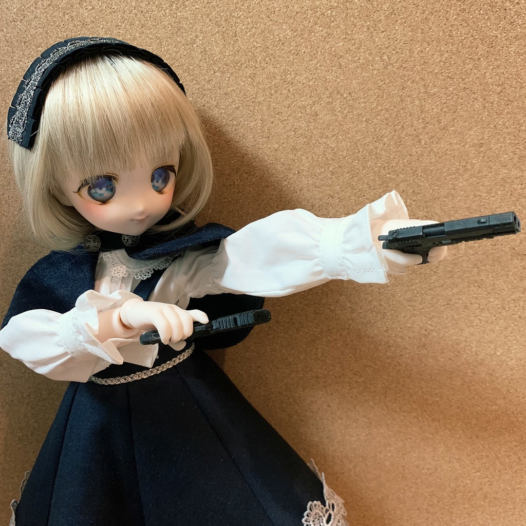 No_SW34 2丁拳銃+両ハンドセット セミホワイト