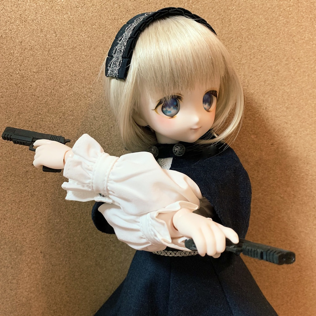 No_SW34 2丁拳銃+両ハンドセット セミホワイト