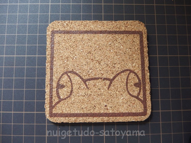 かえるかおコルクコースター