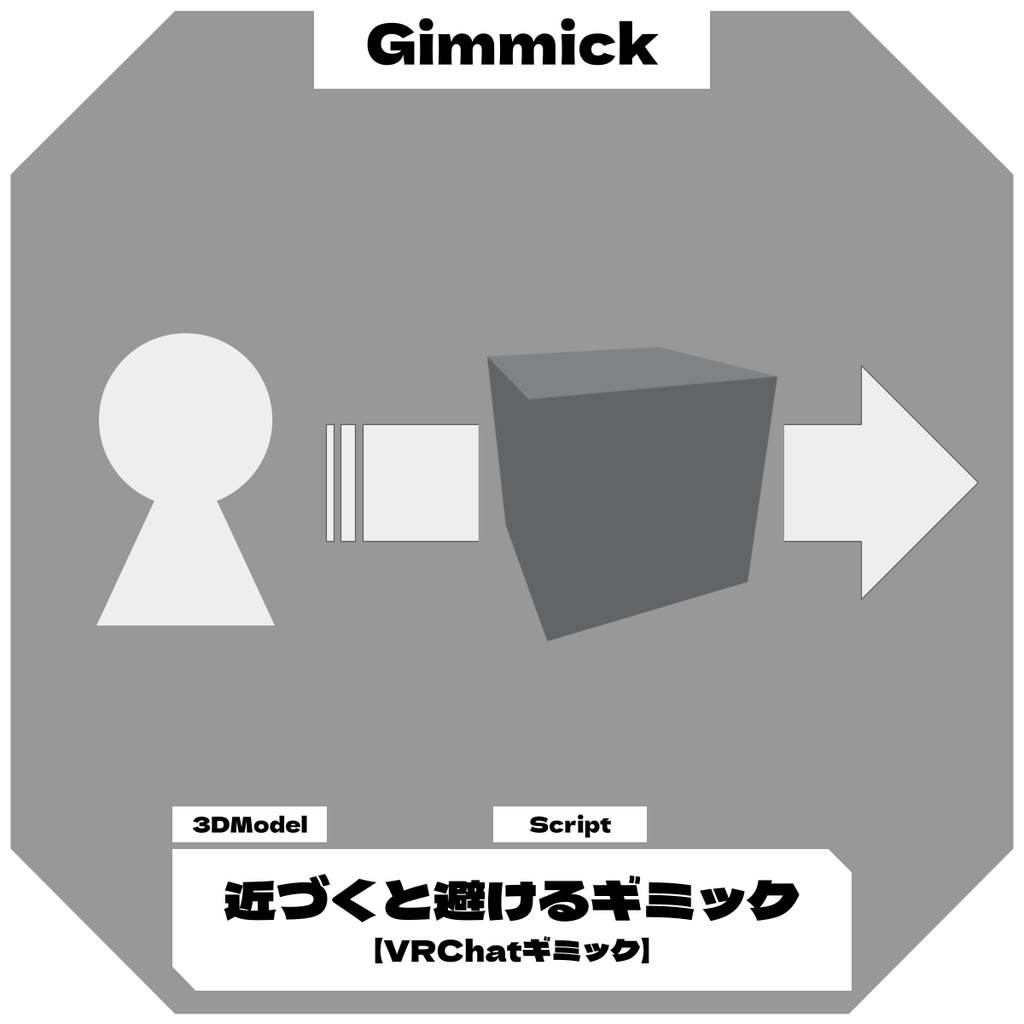 近づくと避けるようになるギミック / AvoidCube 【VRChatギミック】
