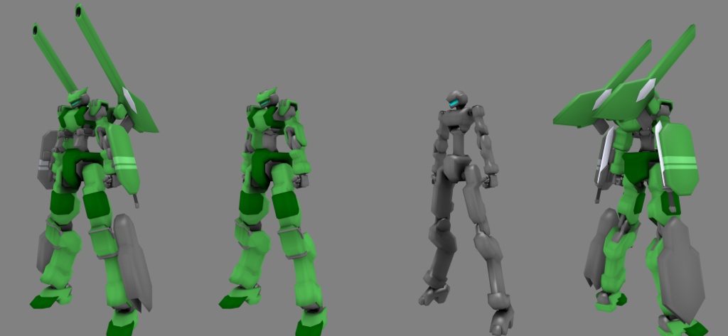 【VRChat】オリジナル3Dモデル「アサルトフレーム001:テトラ」