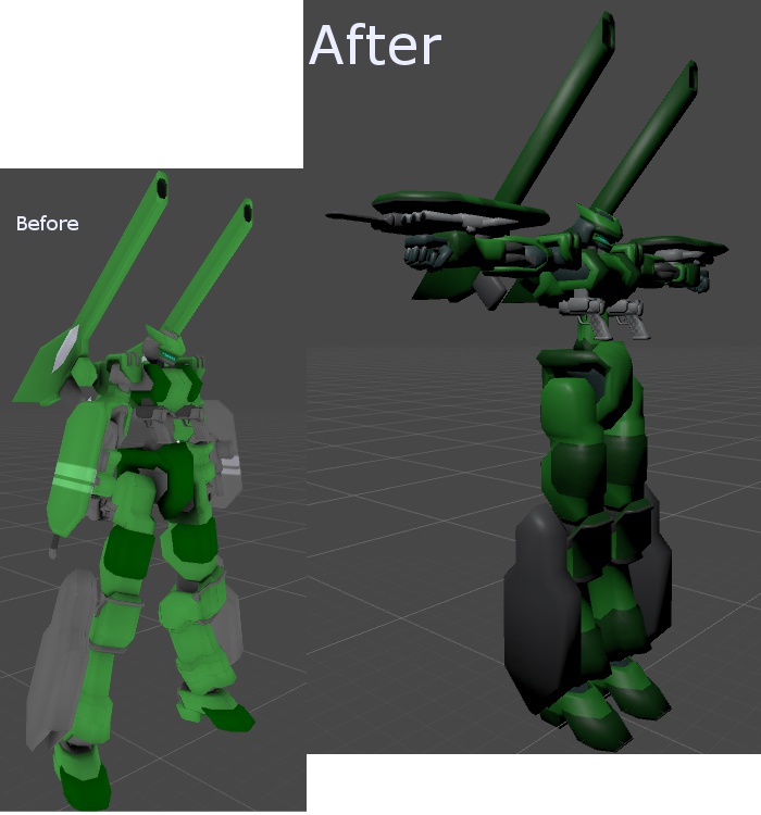 【VRChat】オリジナル3Dモデル「アサルトフレーム001:テトラ」