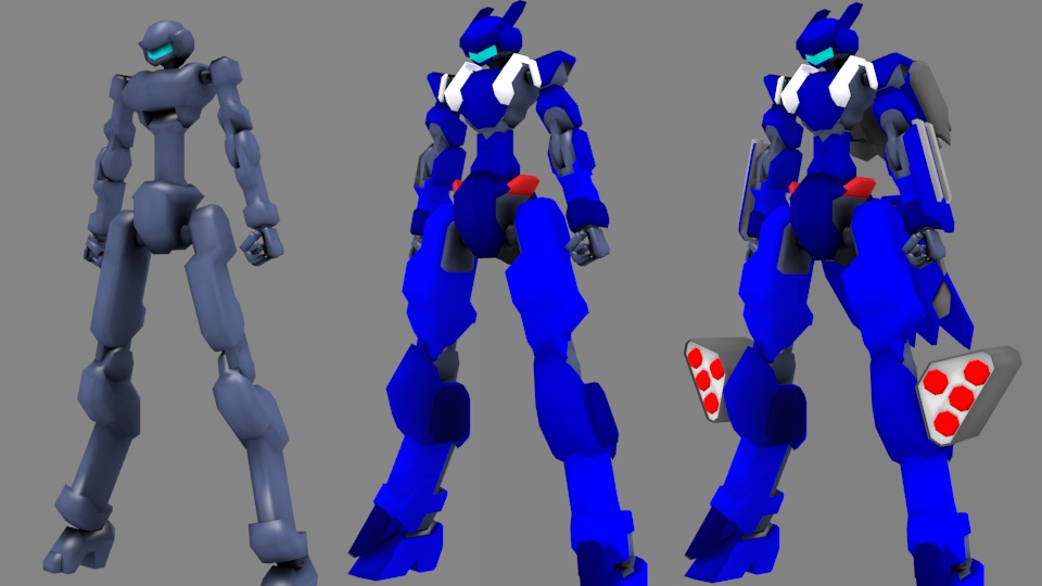 【VRChat】オリジナル3Dモデル「アサルトフレーム00:デルタ」