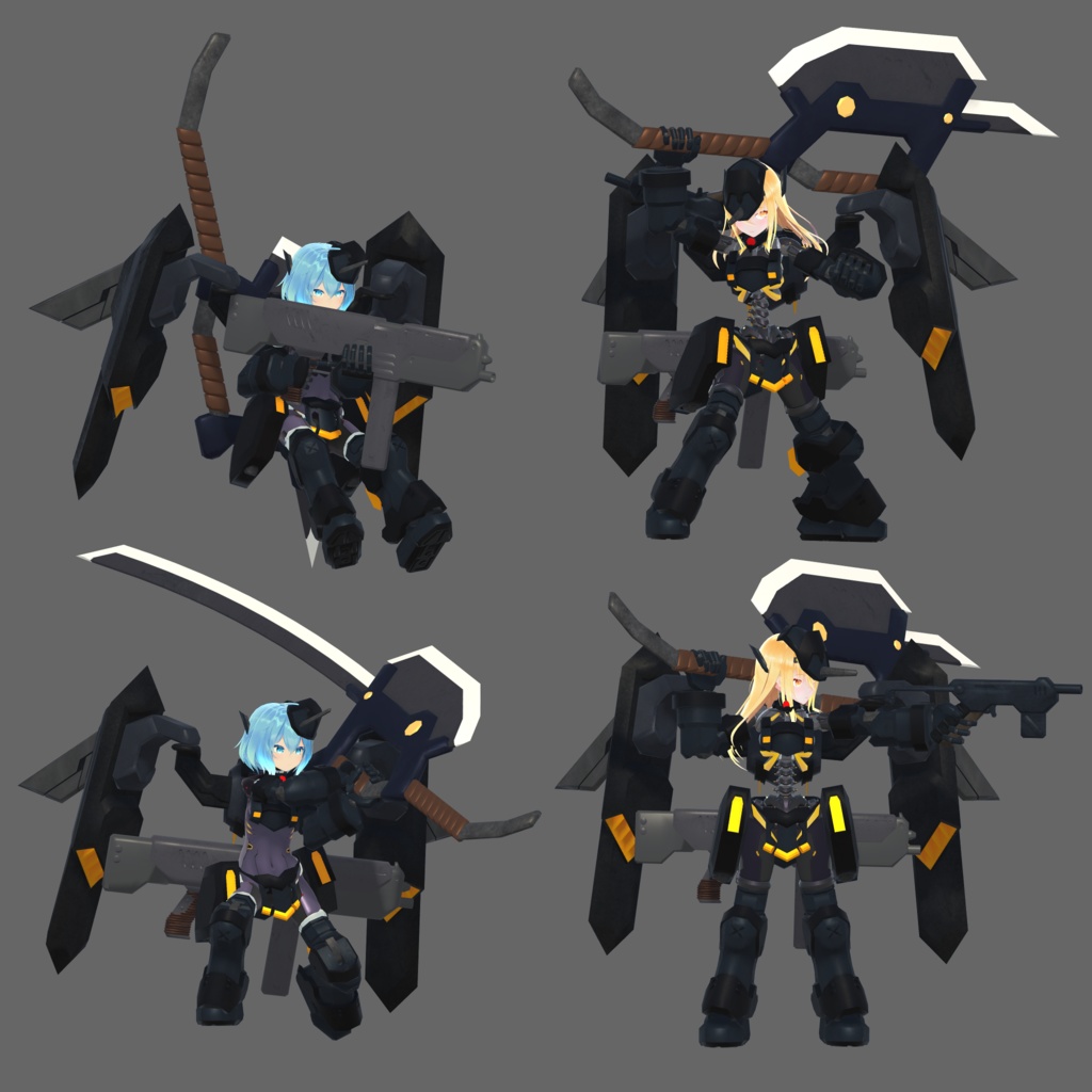 オリジナル3Dモデル「主力量産機:ゲ・スゥ弐式」