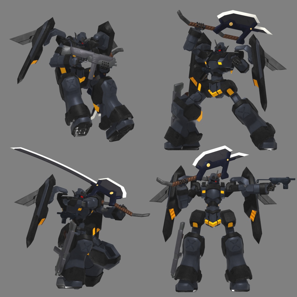 オリジナル3Dモデル「主力量産機:ゲ・スゥ弐式」