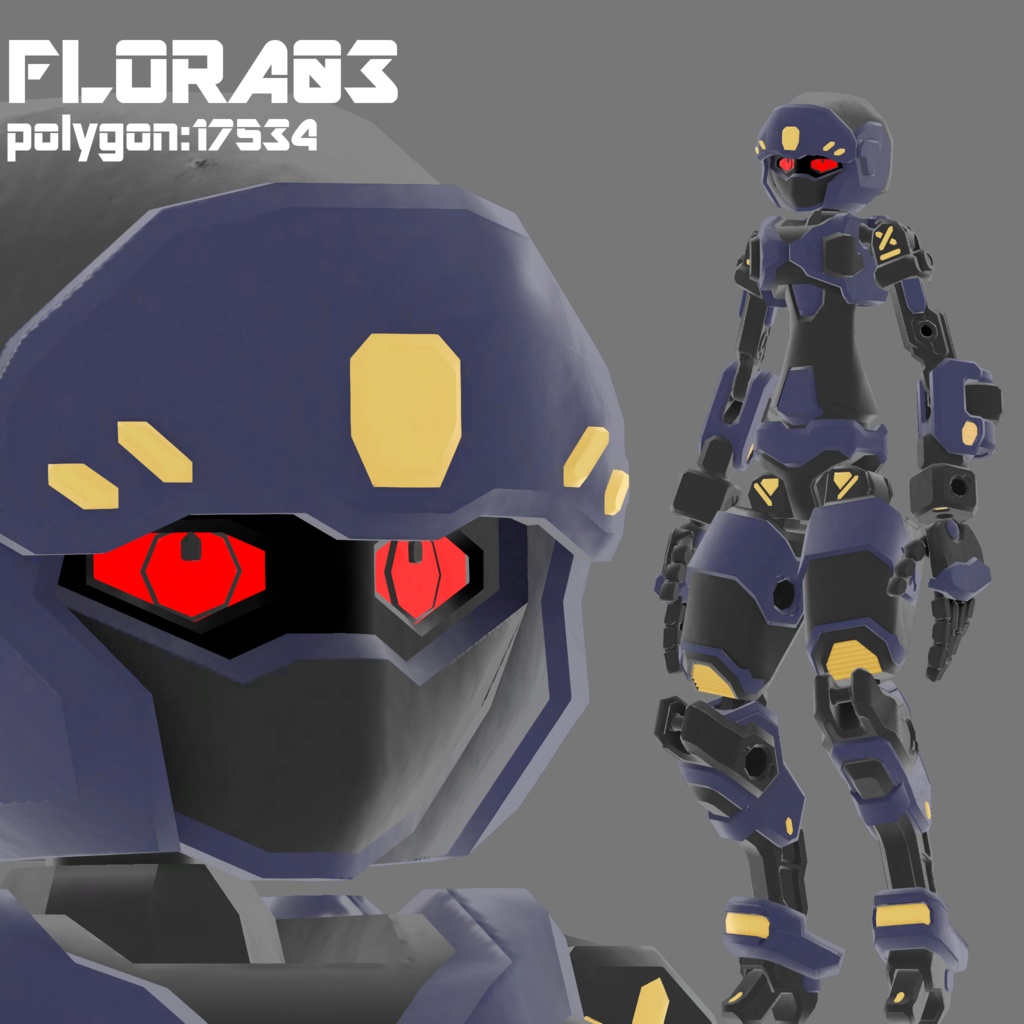 オリジナル3Dモデル「隠密量産機：フローラ03」