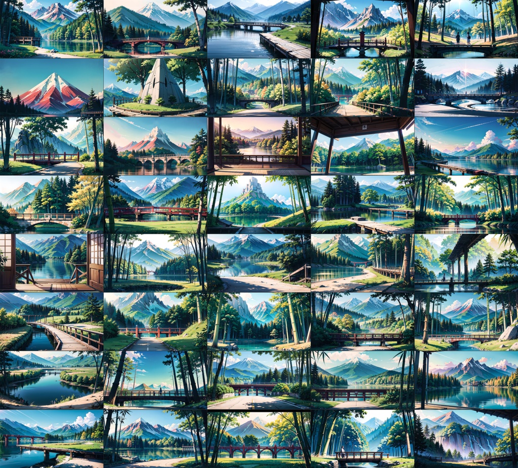 山脈・150枚【イラスト背景素材•ゲーム背景素材】