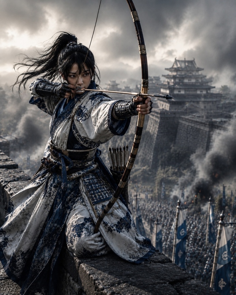 戦場の弓姫：激戦を見据える女武者の決意