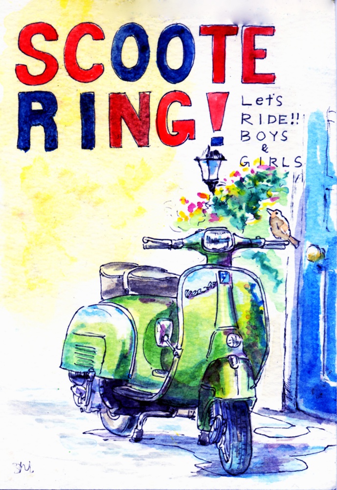 バイクのポストカード
