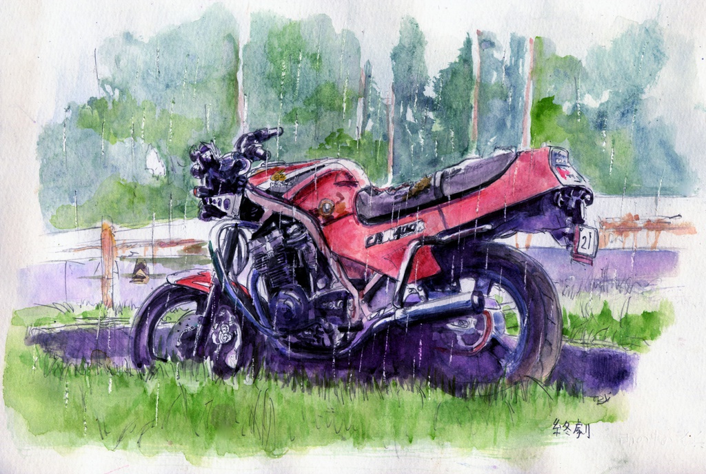 バイクのポストカード