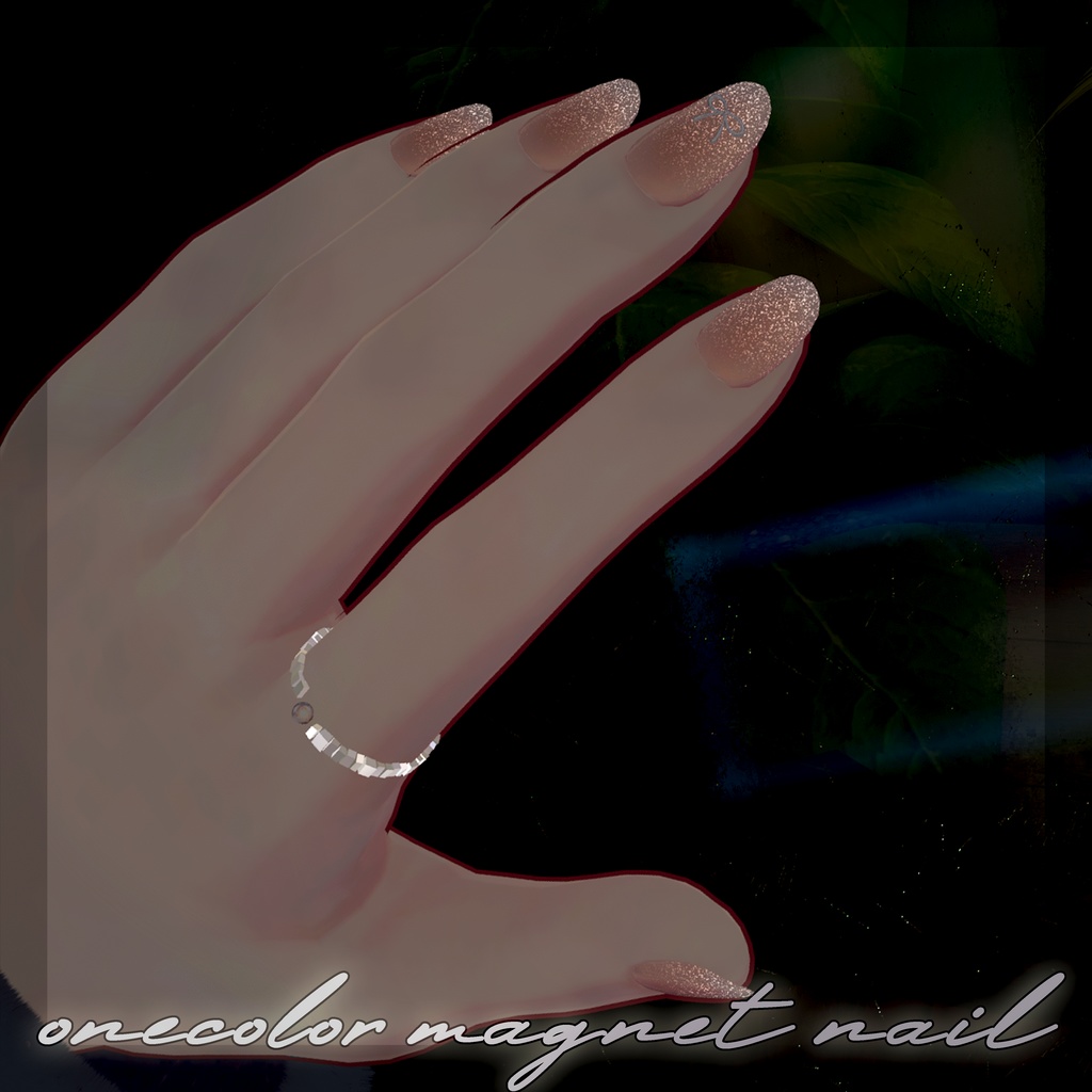 【複数アバター対応】♡⊹˚. ring & ribbon magnet nail⊹˚. ♡