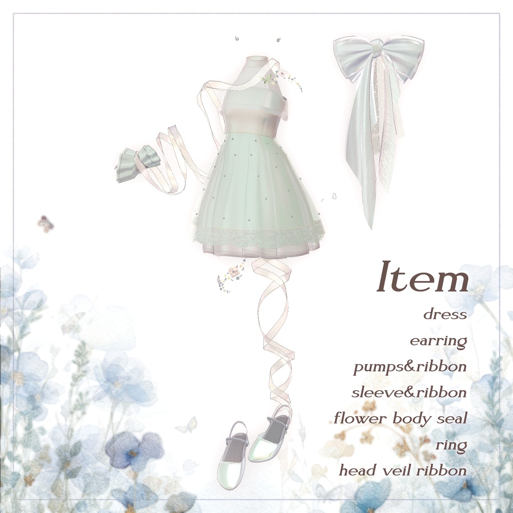 【 SALE 】⊹ ࣪ ˖ Sheer Veil Dress ⊹ ࣪ ˖【 複数アバター対応 】