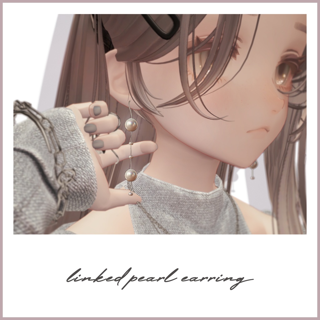 【期間限定無料】┈ linked pearl earring ┈