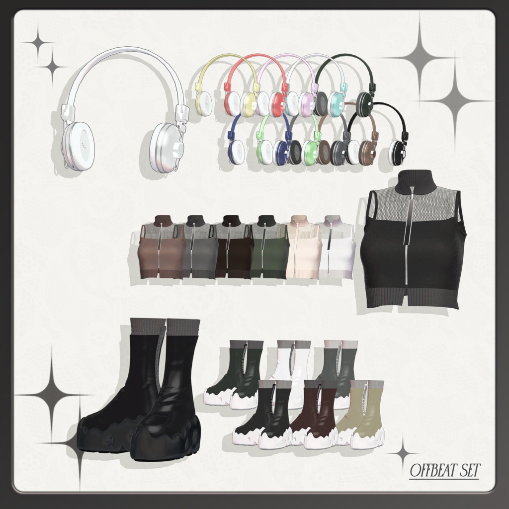 発売記念SALE!🎧OFFBEAT SET⭑.ᐟ【複数アバター対応衣装】