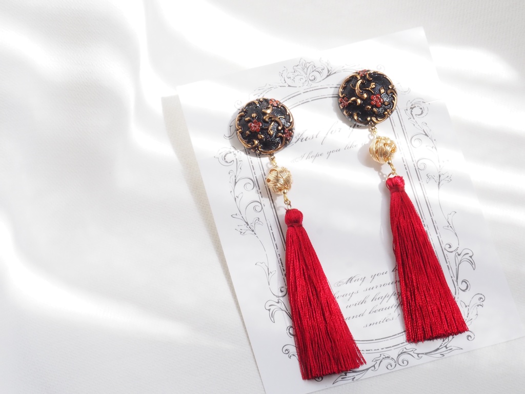 Chinoiserie 中華風タッセルイヤリング・ピアス