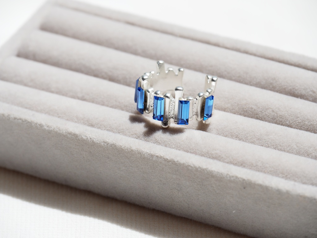 Pillar ring - Sapphire × Silver -