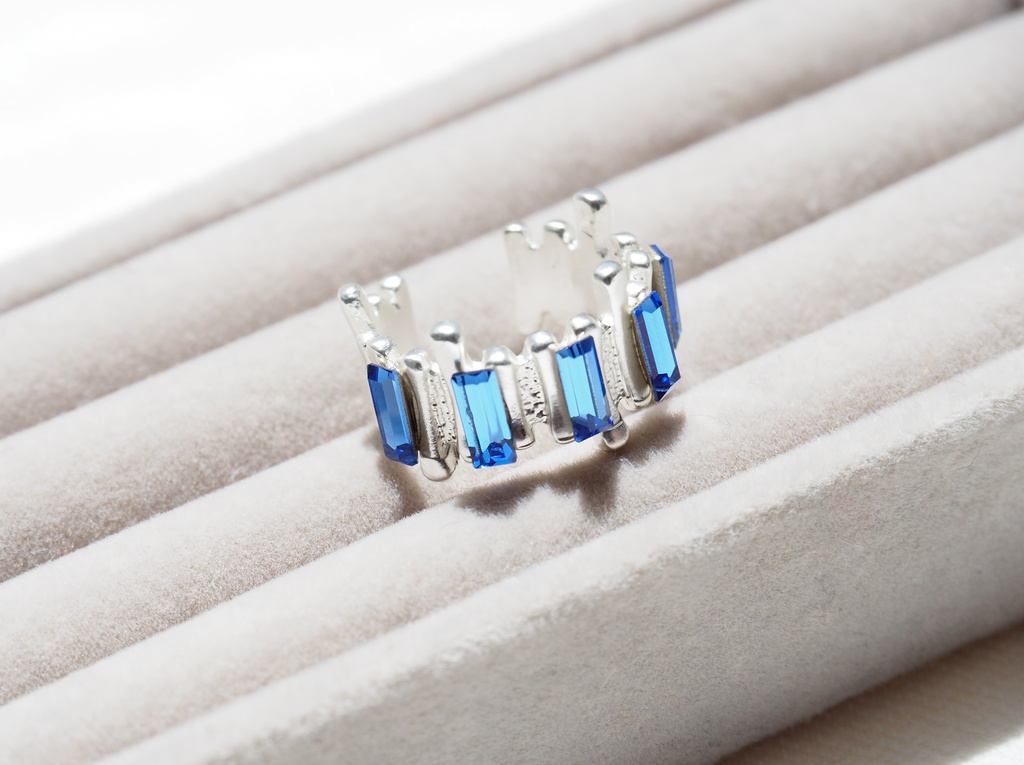 Pillar ring - Sapphire × Silver -
