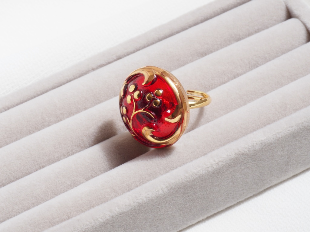 Czech Glass ring -No.3-